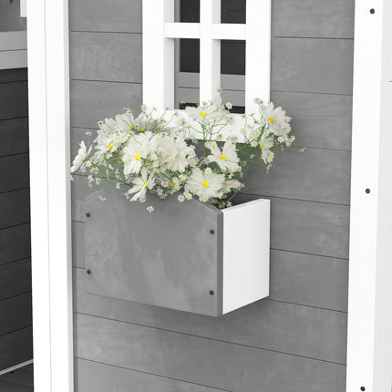 Wooden outdoor playhouse for children 3-8 years old with door and window