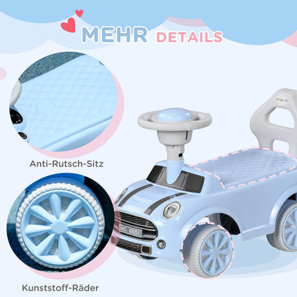 Hellblaues Kinderauto mit Kippschutz, 53x52x35 cm