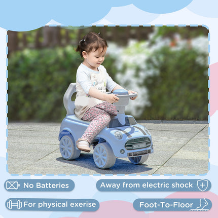 Hellblaues Kinderauto mit Kippschutz, 53x52x35 cm