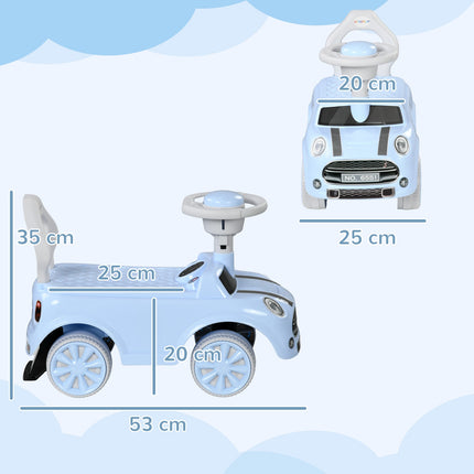 Hellblaues Kinderauto mit Kippschutz, 53x52x35 cm