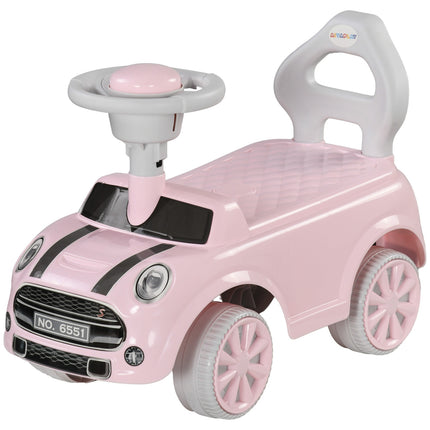 Rosa Kinderauto mit Kippschutz, 53x52x35 cm