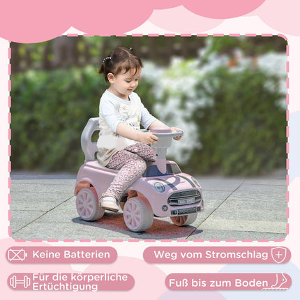 Rosa Kinderauto mit Kippschutz, 53x52x35 cm
