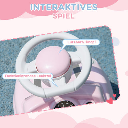 Rosa Kinderauto mit Kippschutz, 53x52x35 cm