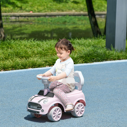 Rosa Kinderauto mit Kippschutz, 53x52x35 cm