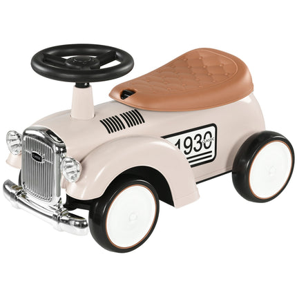 Kinder-Rutschauto mit Stauraum, Kippschutz, Creme