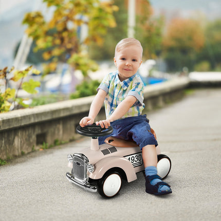 Kinder-Rutschauto mit Stauraum, Kippschutz, Creme
