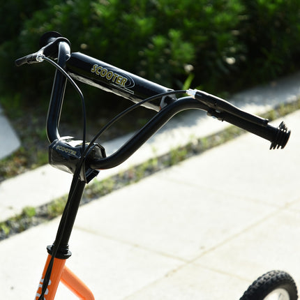 Trottinette enfant à partir de 5 ans, trottinette de ville avec pneus pneumatiques 16/12 pouces, orange, 135 x 58 x 88-94 cm