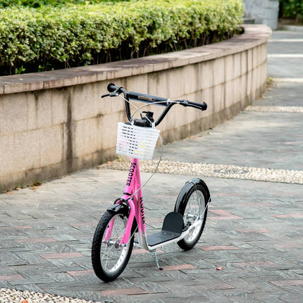 Kinderroller in Pink und Weiß, höhenverstellbar, mit Korb