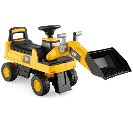 Children's seat excavator with storage space under the seat & adjustable bucket for 1-3 year olds