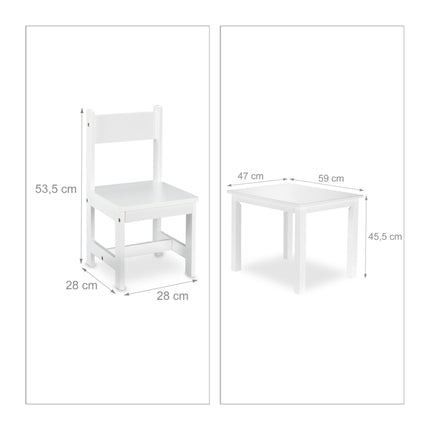 Ensemble de sièges pour enfants blanc avec 2 chaises