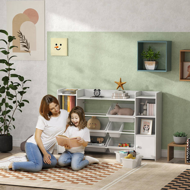 Kinderregal mit 8 Fächern und 6 Fächern, weiß