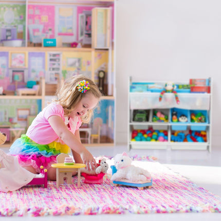 Kinderregal mit 10 Fächern und Motiven