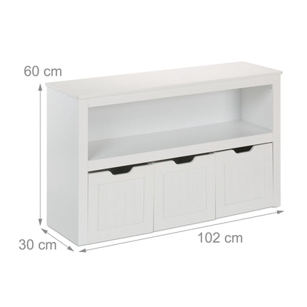 Children's shelf with 3 drawers on wheels