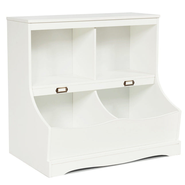 Children's shelf with 4 compartments, toy shelf, bookcase for children, 67 x 40 x 62 cm, white