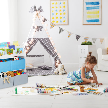 Children's shelf with 4 fabric drawers