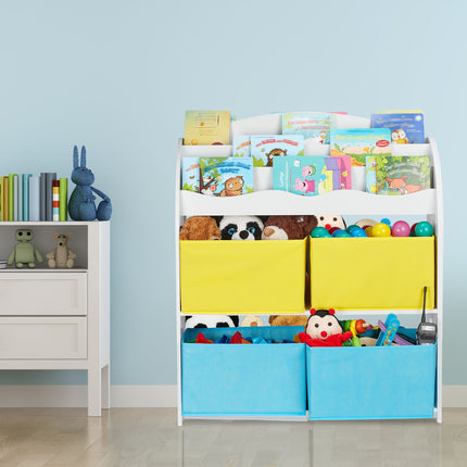 Children's shelf with 4 fabric drawers