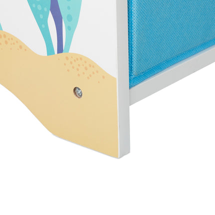 Children's shelf with 4 fabric drawers
