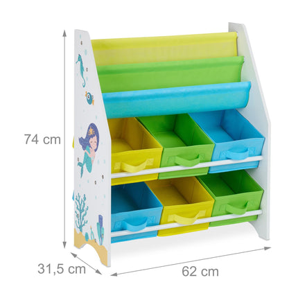 Children's shelf with 6 drawers &amp; 2 hanging compartments