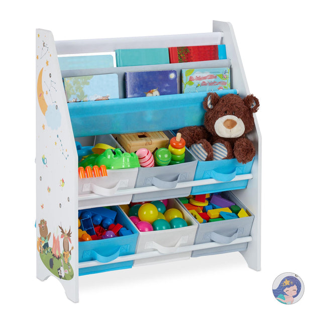 Kinderregal mit 6 Schubladen &amp; 2 Hängefächern
