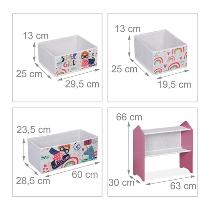 Children's shelf with 6 storage drawers
