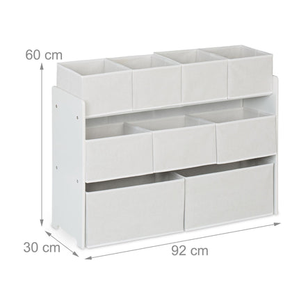 Children's shelf with 9 boxes