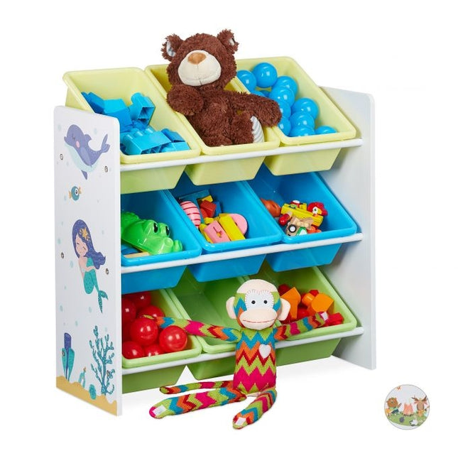 Kinderregal mit 9 Schubladen und Motiv