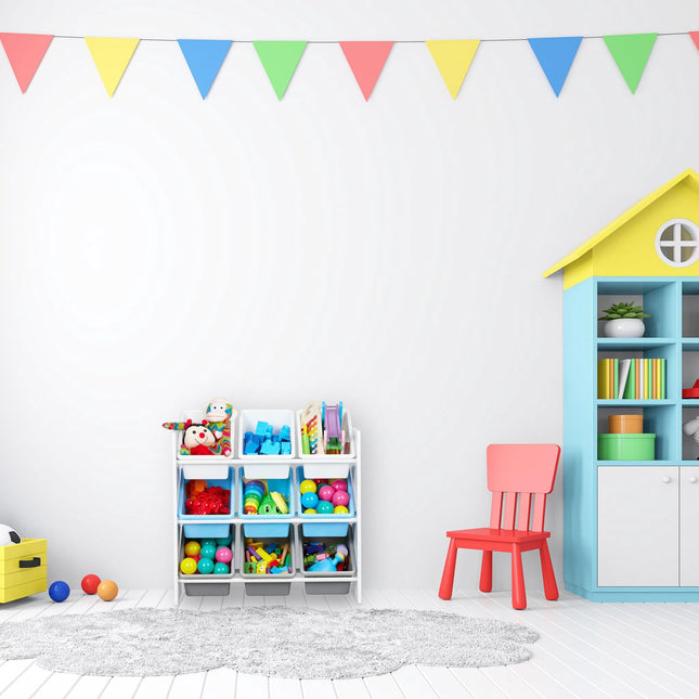 Kinderregal mit 9 Schubladen und Motiv