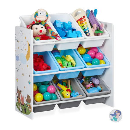 Étagère pour enfants avec 9 tiroirs et motif