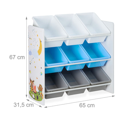 Étagère pour enfants avec 9 tiroirs et motif