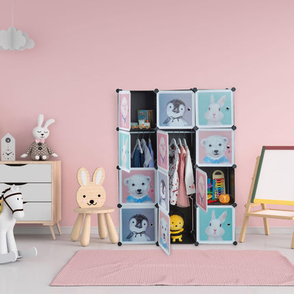 Children's shelf with clothes rails