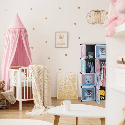 Children's shelf with clothes rails