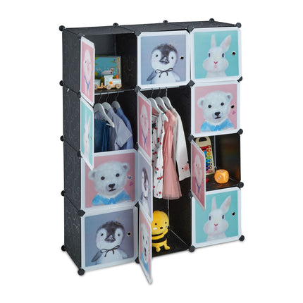 Children's shelf with clothes rails