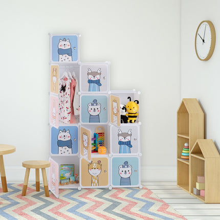 Children's shelf with clothes rails