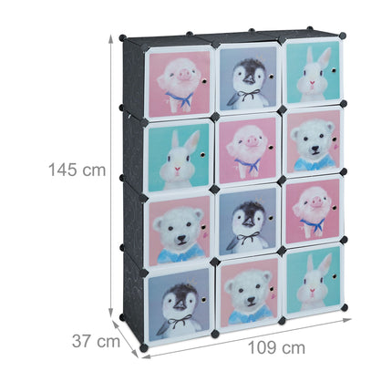 Children's shelf with clothes rails