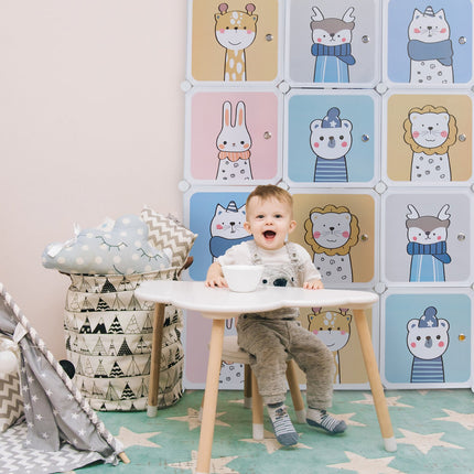 Children's shelf with clothes rails