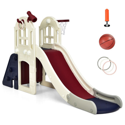 Kinderrutsche Kinderspielplatz für Garten Kinderrutsche mit Leiter Basketballkorb Blau