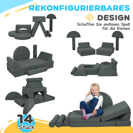 Modular Toddler Foam Play Sofa - 14 Piece Set