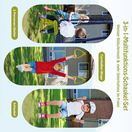 Kinderschaukel 3-in-1 Metallschaukelgestell 278 x 142 x 177 cm