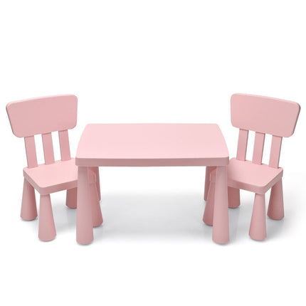Kindertisch und 2 Stühle 3 tlg. Kindersitzgruppe Kindermöbel Set rosa