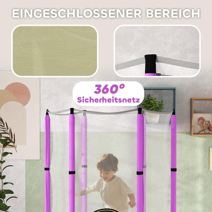 Kindertrampolin mit Sicherheitsnetz, Ø140 cm