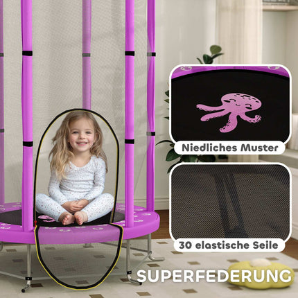Kindertrampolin mit Sicherheitsnetz, Ø140 cm