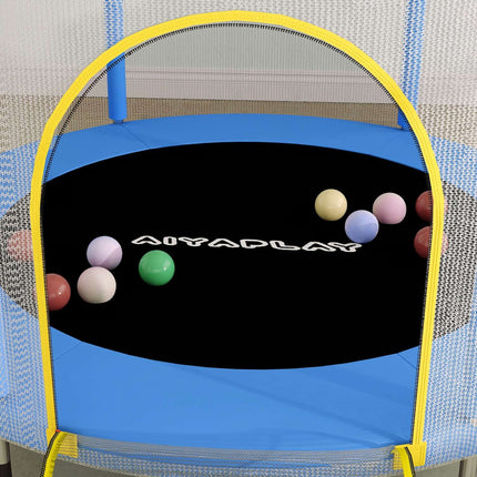 Indoor-Trampolin für Kinder mit Sicherheitsnetz, 140 cm, dunkelblau