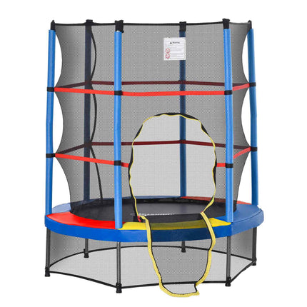 Kinder-Trampolin für drinnen und draußen mit Sicherheitsnetz, 140 cm