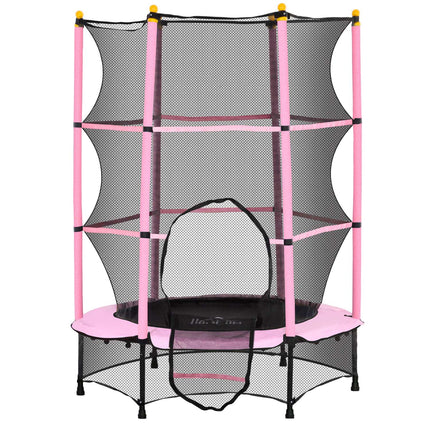 Kindertrampolin mit Sicherheitsnetz, Rosa, Ø140 cm