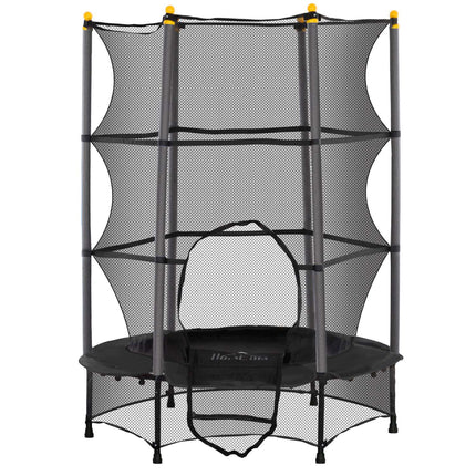 Children's trampoline with safety net, 140 cm, black