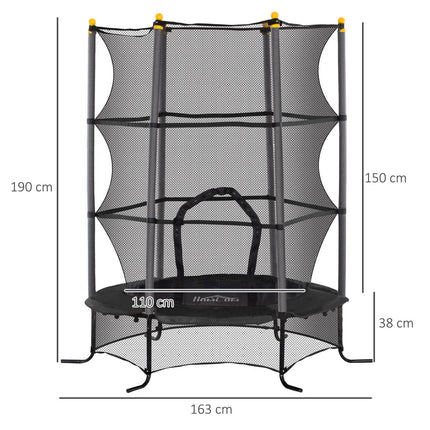Outdoor-Trampolin für Kinder mit Sicherheitsnetz, 163 cm Durchmesser