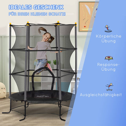 Outdoor-Trampolin für Kinder mit Sicherheitsnetz, 163 cm Durchmesser