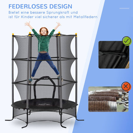 Outdoor-Trampolin für Kinder mit Sicherheitsnetz, 163 cm Durchmesser