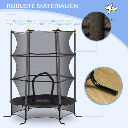 Outdoor-Trampolin für Kinder mit Sicherheitsnetz, 163 cm Durchmesser