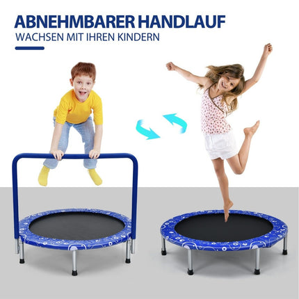 Kindertrampolin Minitrampolin Faltbares Trampolin für Kleinkinder Blau + Schwarz